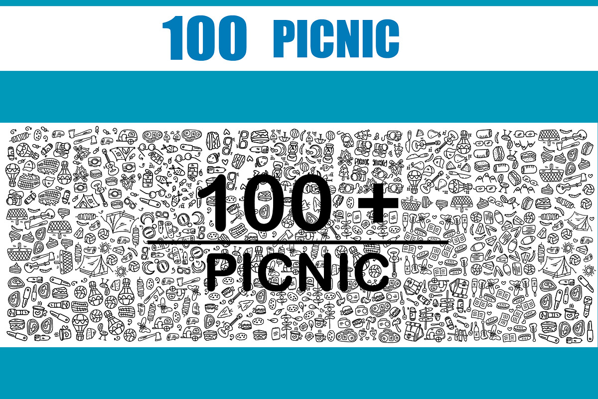 Picnic icon doodle 100 + set, an Outline Icon by foxndeer (Photo 3 of 3)