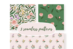 Spring Seamless Patterns & Elements