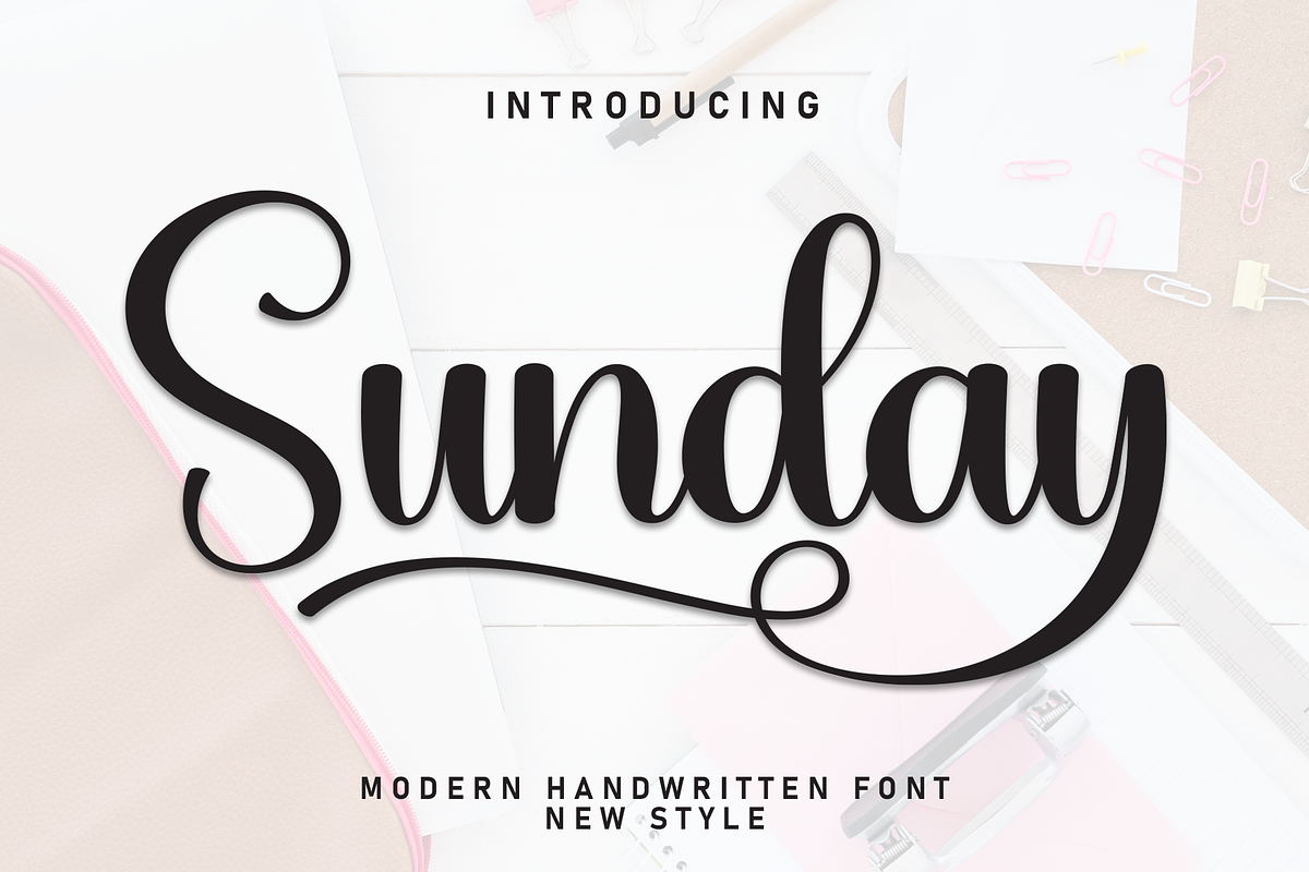 Sunday | Script Font, a Handwritten Font by Scratchones (Photo 1 of 9)