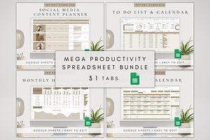 Productivity Spreadsheet Bundle