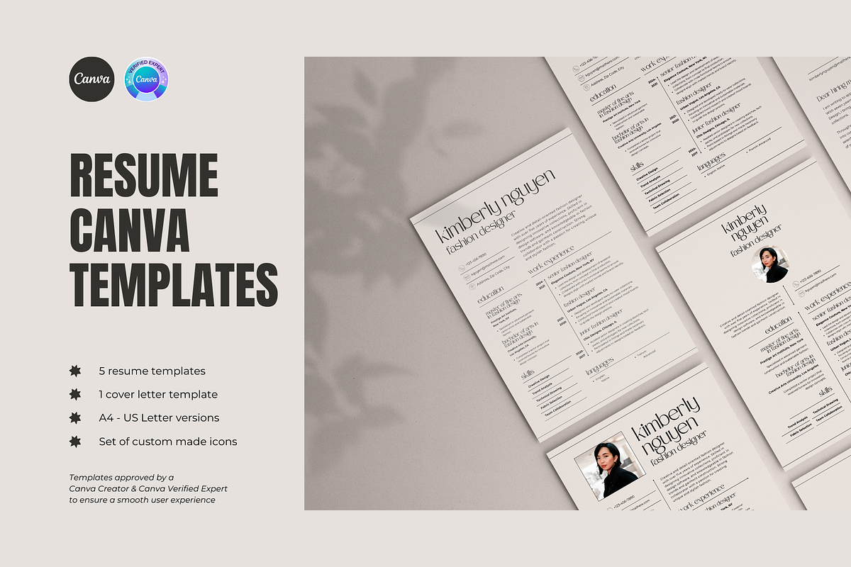 5 Elegant Resumes & 1 Cover letter, a Resume Template by TEAM RONDI (Photo 2 of 6)