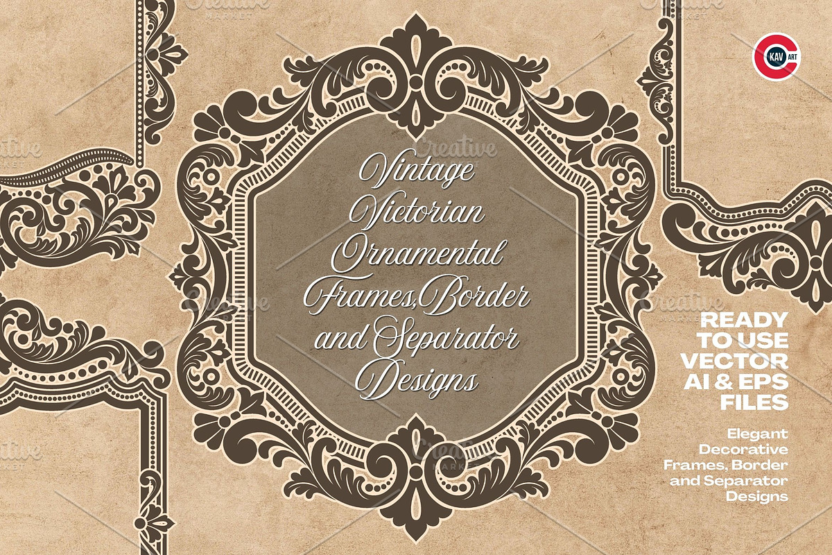 Vintage Victorian Ornamental Frames, a Decorative Illustration by C-Kav (Photo 3 of 7)