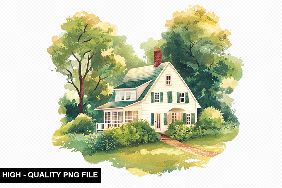 Watercolor House Clipart Bundle, an Illustration by crative8112 (Photo 8 of 9)