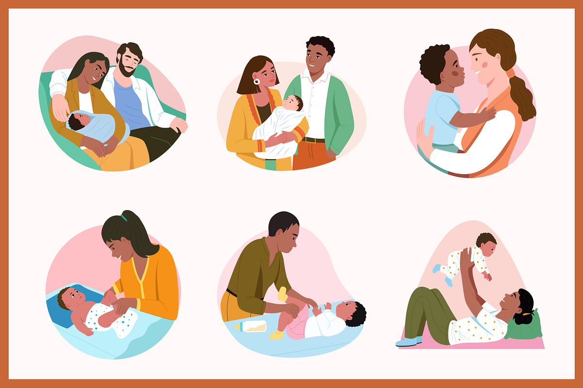 Newborn Baby Illustration Set, a Person Illustration by Brickclay (Photo 5 of 8)