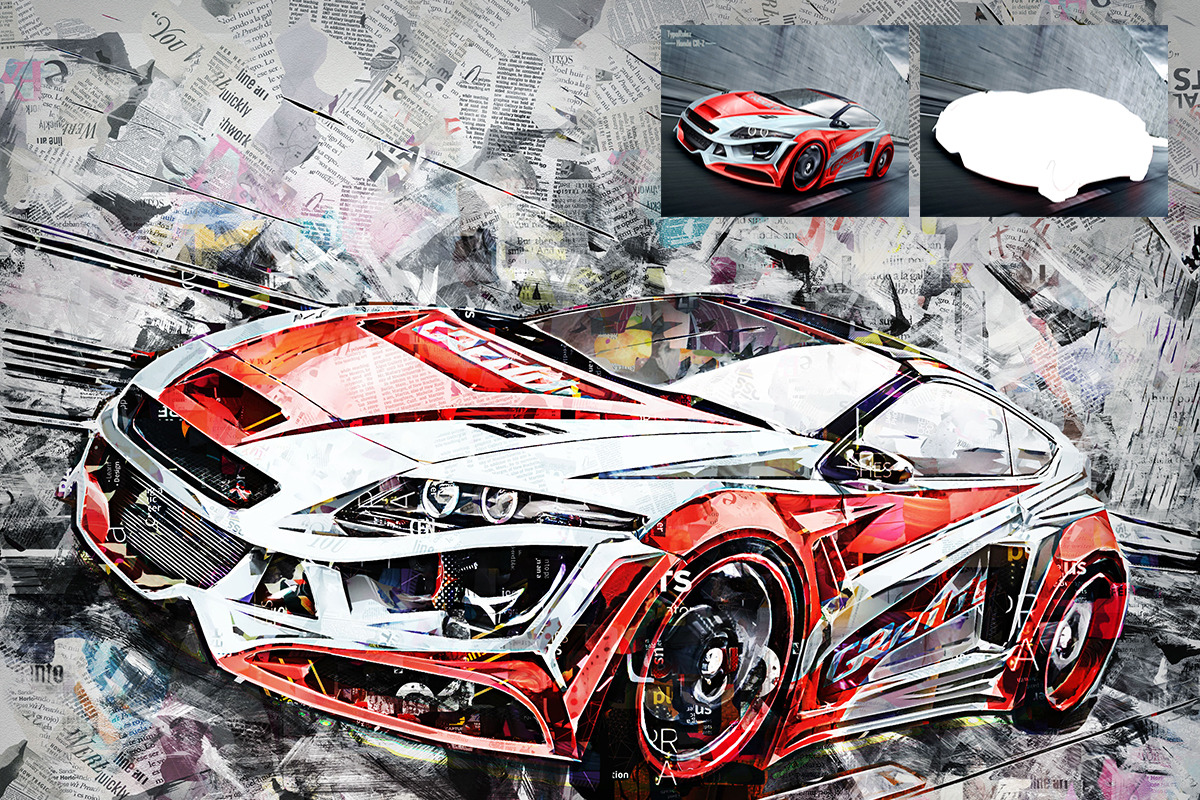 Collage Art Photoshop Action, an Action Add-On by GorynArt (Photo 3 of 18)