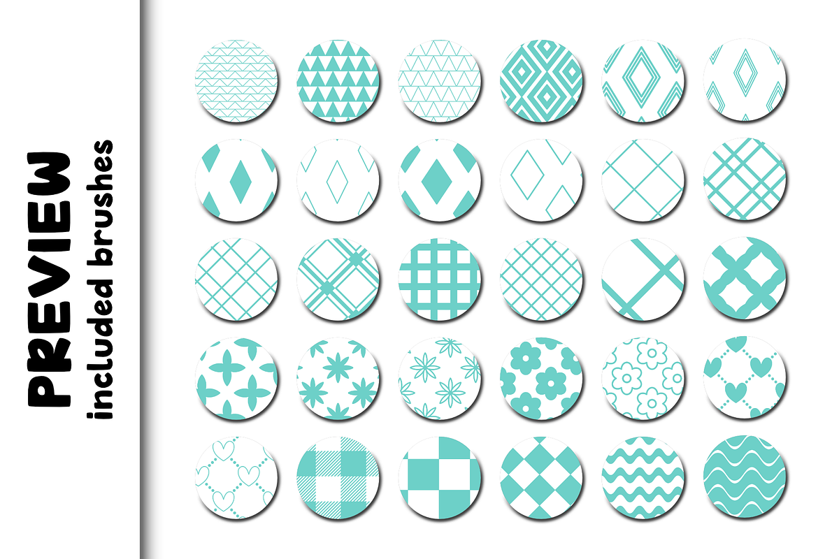Basic Patterns 2.0 Procreate Brushes, a Brush Add-On by Design av MAD (Photo 6 of 10)