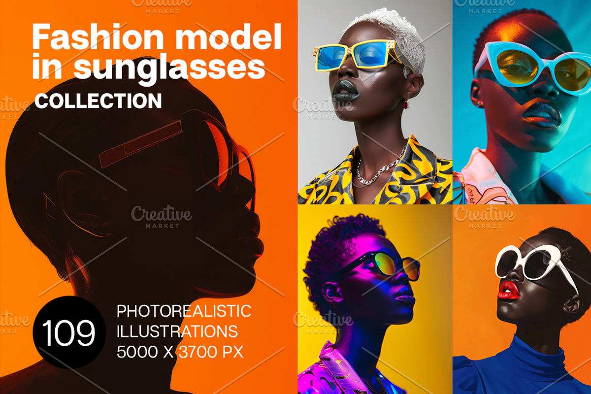 109 Fashion models in sunglasses, a Beauty & Fashion Photo by Handmadefont (Photo 1 of 113)