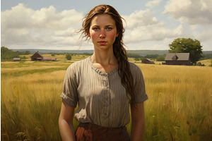 Hardworking American Farmer Girl At