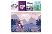 Outdoor activities banner templates, a Flyer Template by IMG visuals characters (Thumbnail 1 of 6)