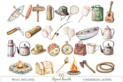Watercolor Retro Camper Clipart, an Illustration by MockupWizard (Thumbnail 3 of 7)