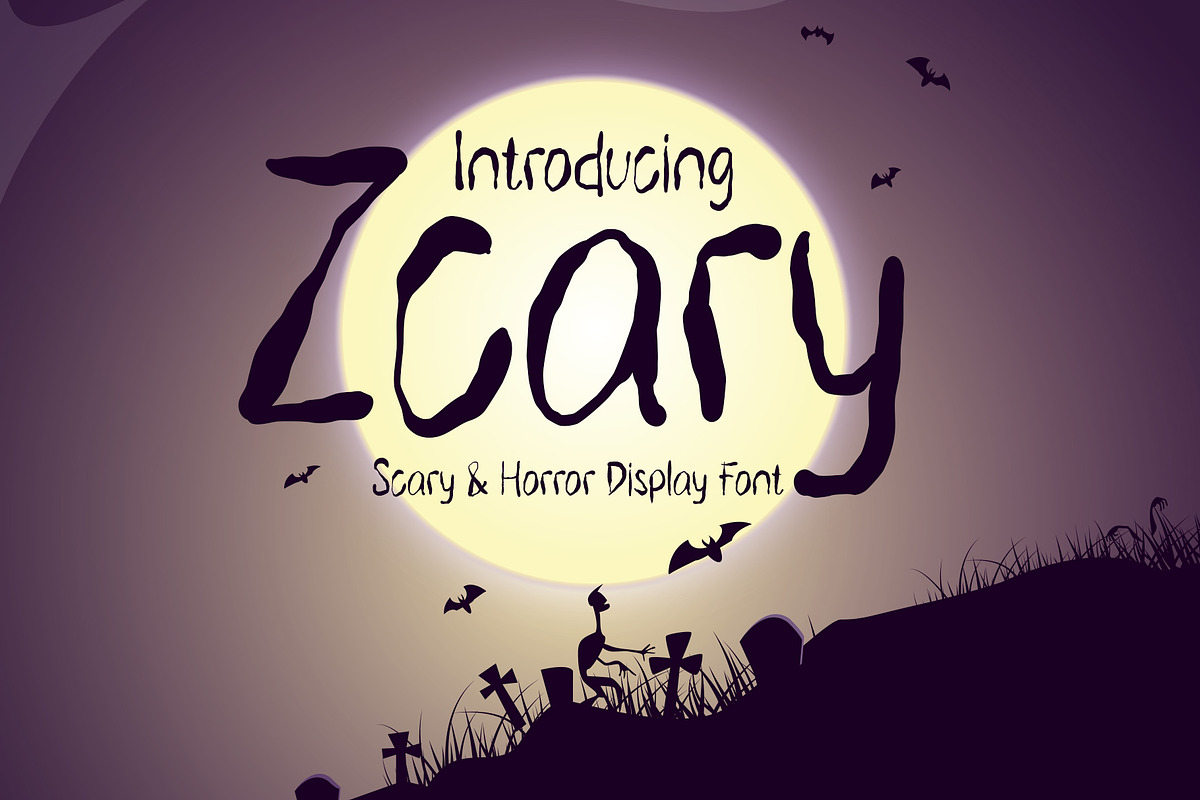 Zcary A Scary & Horror Display Font, a Handwritten Font by Tera Asset Garage (Photo 1 of 7)