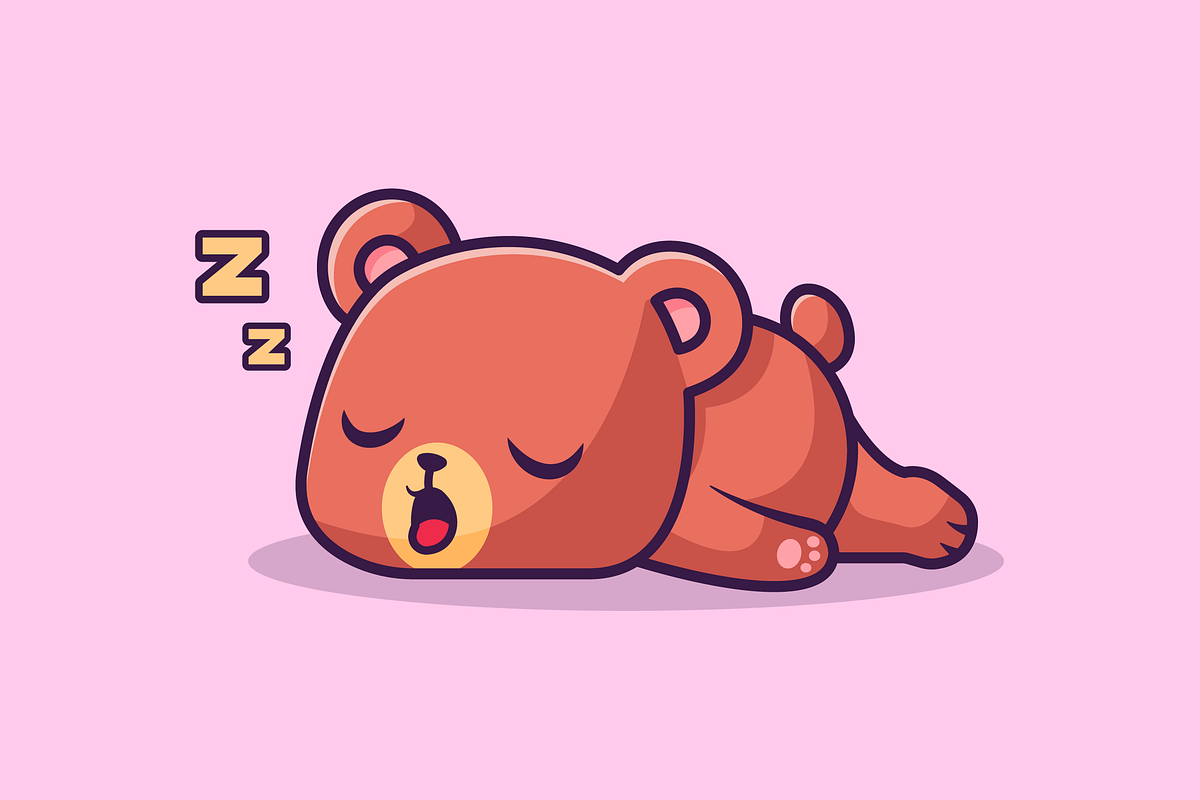 Cute Bear Sleeping Cartoon, an Animal Illustration by Catalyst Labs