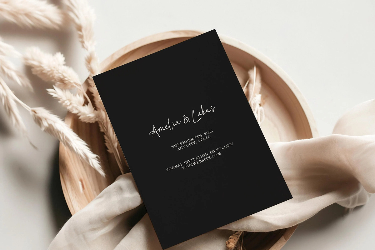 Modern Minimal Save the Date Invite, an Invitation Template by LucaTheme (Photo 4 of 6)