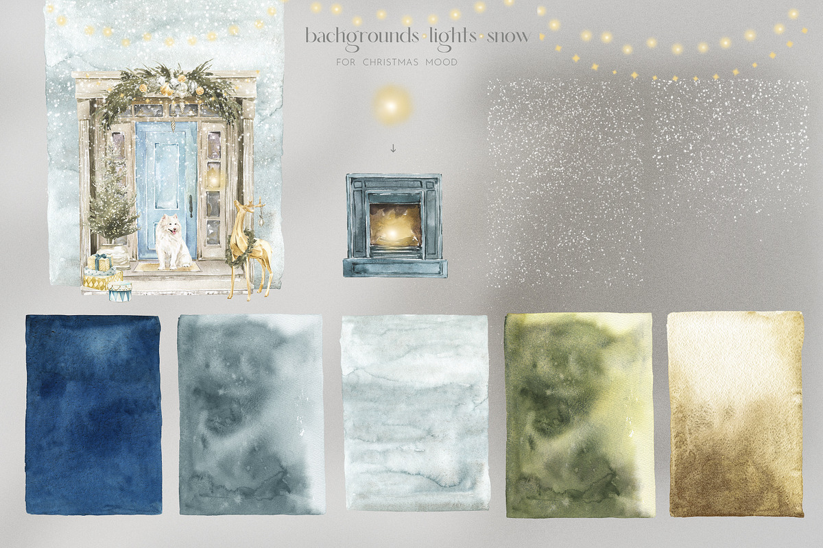 Modern Christmas Watercolor, an Animal Illustration by Cat In Colour (Photo 14 of 14)