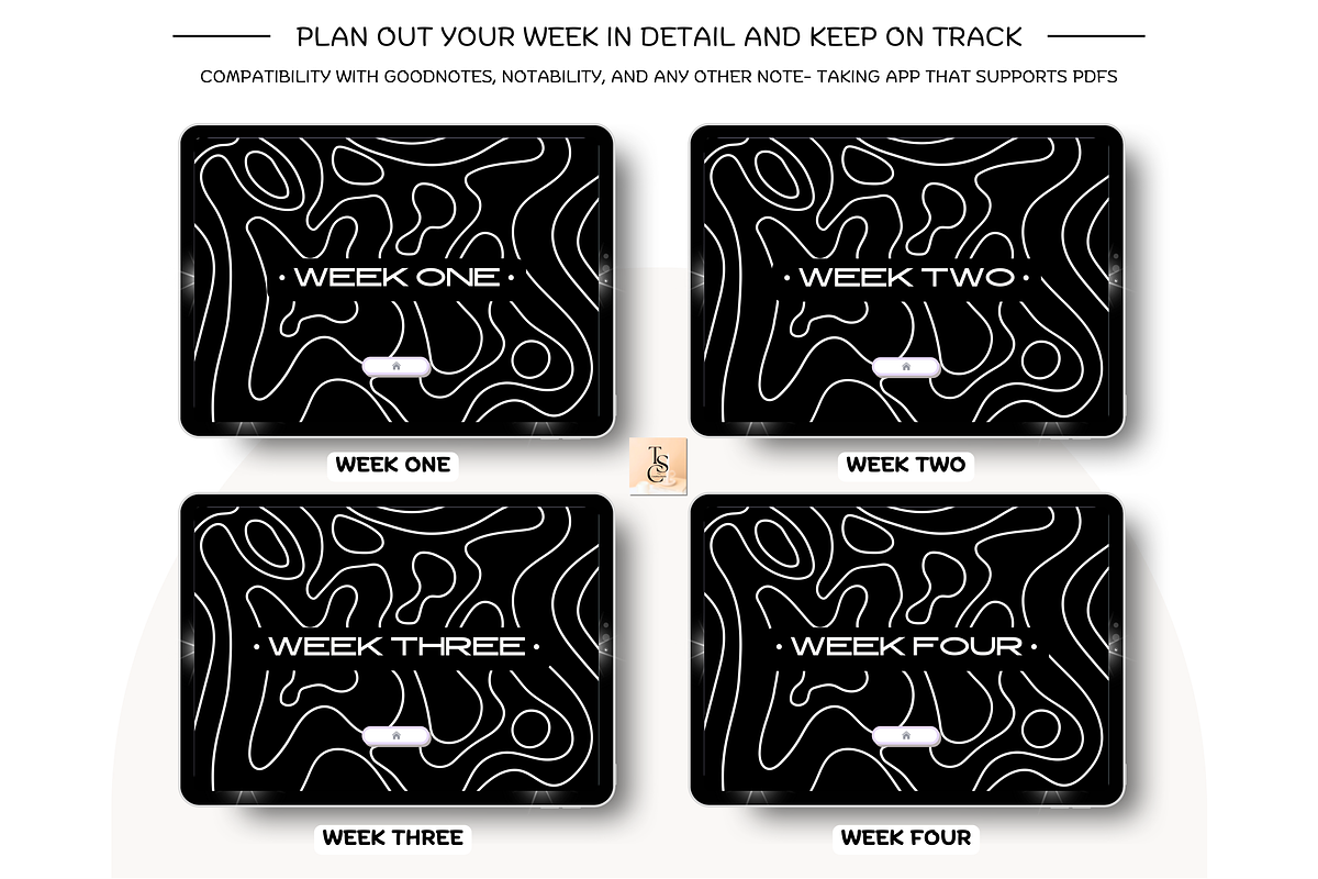 Black Dark Mode Life Digital Planner preview 7