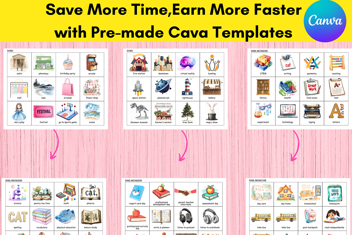Editable Kids Daily Routine Cards, a Card Template by LA Design (Photo 5 of 10)