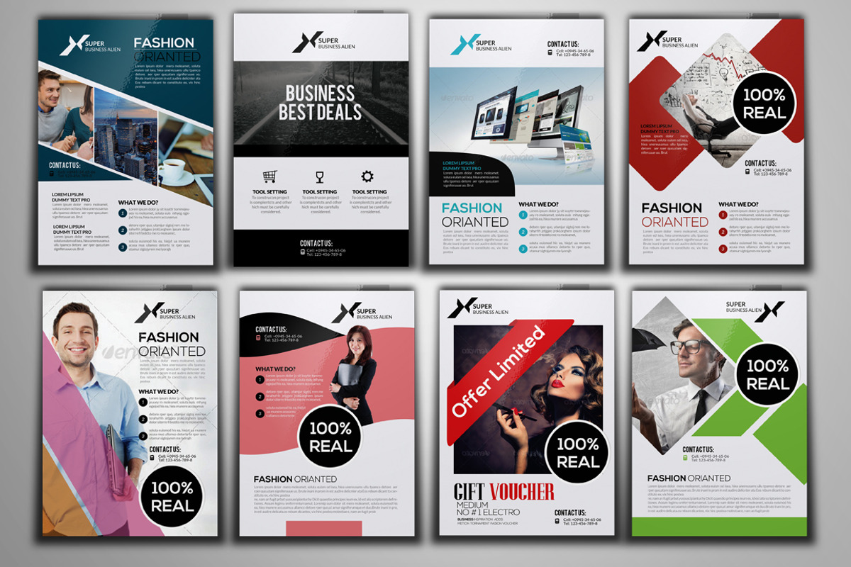 100 Fresh Business Flyers Bundle, a Flyer Template by Psd Templates (Photo 7 of 15)
