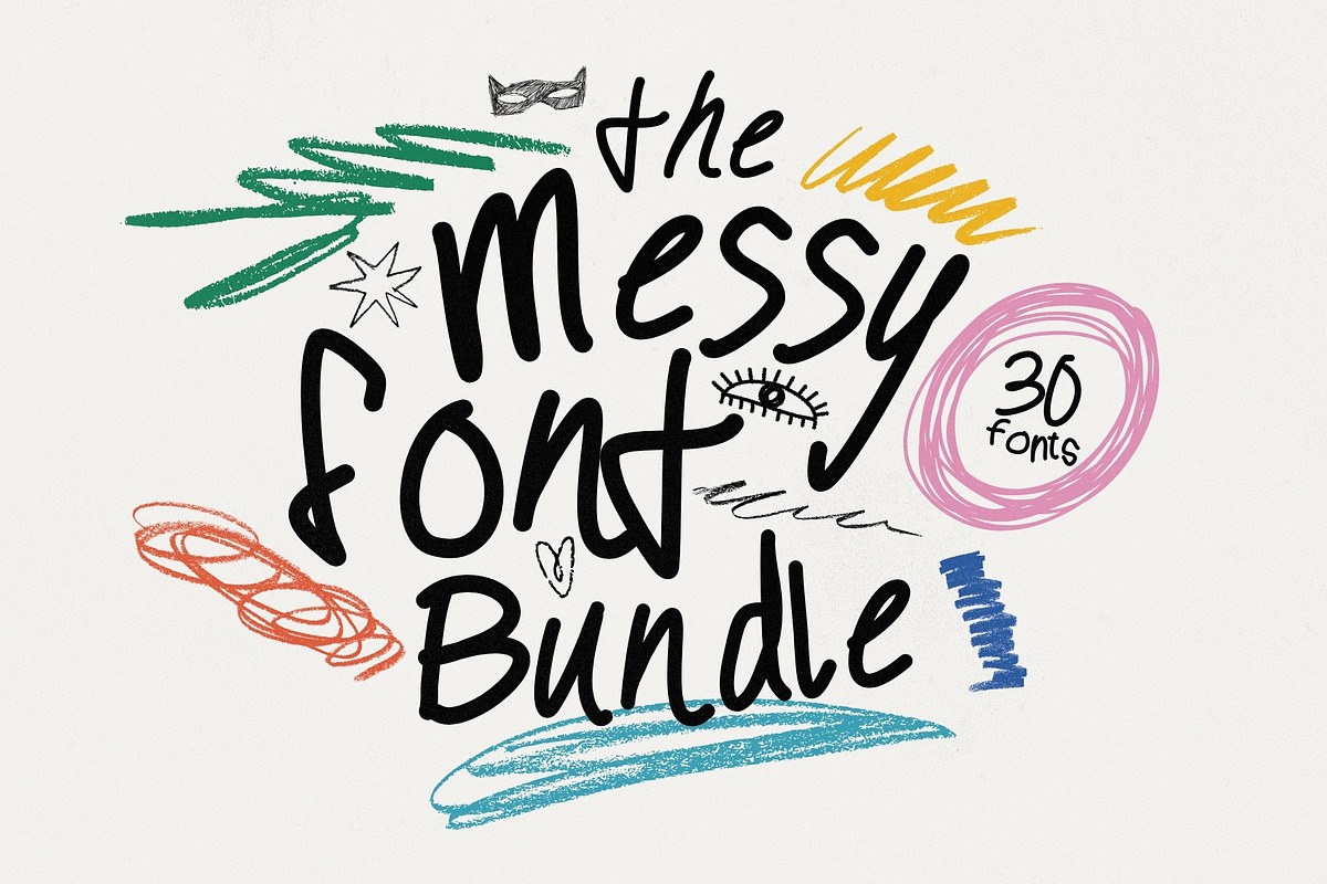 Messy Font Bundle - 30 Human Fonts, a Handwritten Font by HipFonts (Photo 12 of 12)
