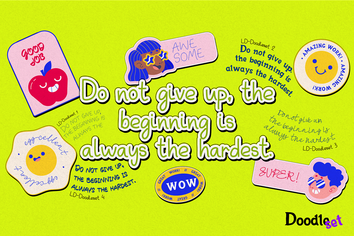 DOODLESET. Font Family., a Handwritten Font by Luxfont (Photo 2 of 8)