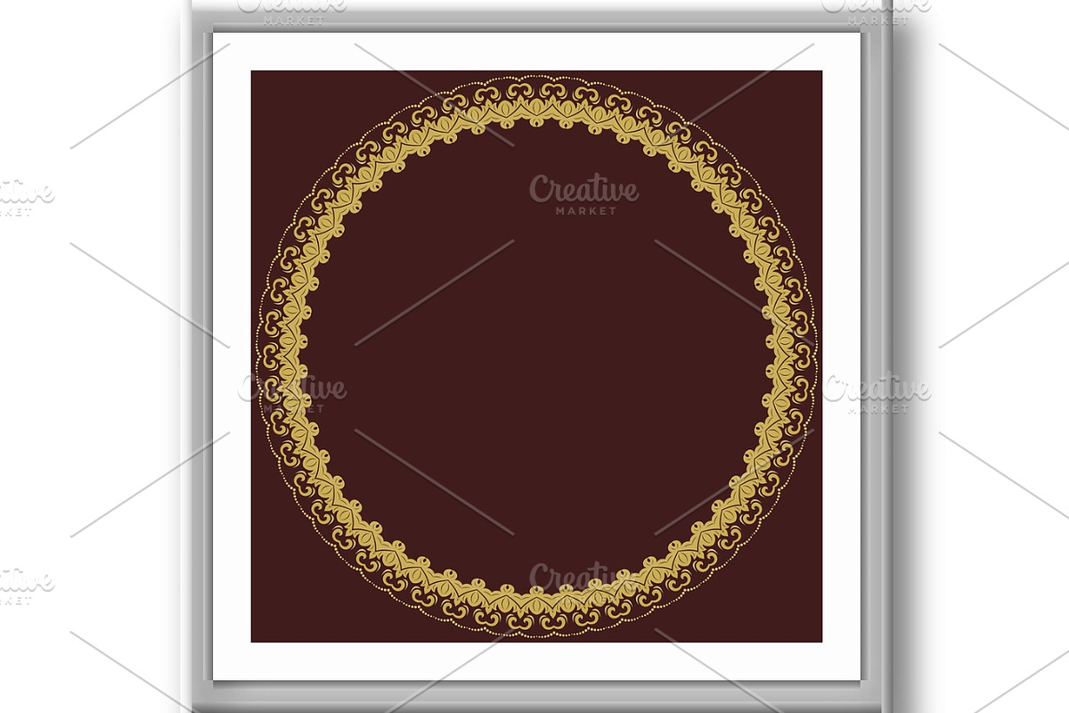 Floral Modern Vector Round Frame, a Texture Graphic by FineArtStudio (Photo 3 of 3)
