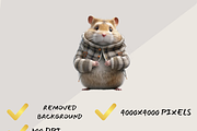 STYLISH HAMSTER FAMILY CLIPART PACK, an Animal Illustration by Daring Digies (Thumbnail 5 of 9)