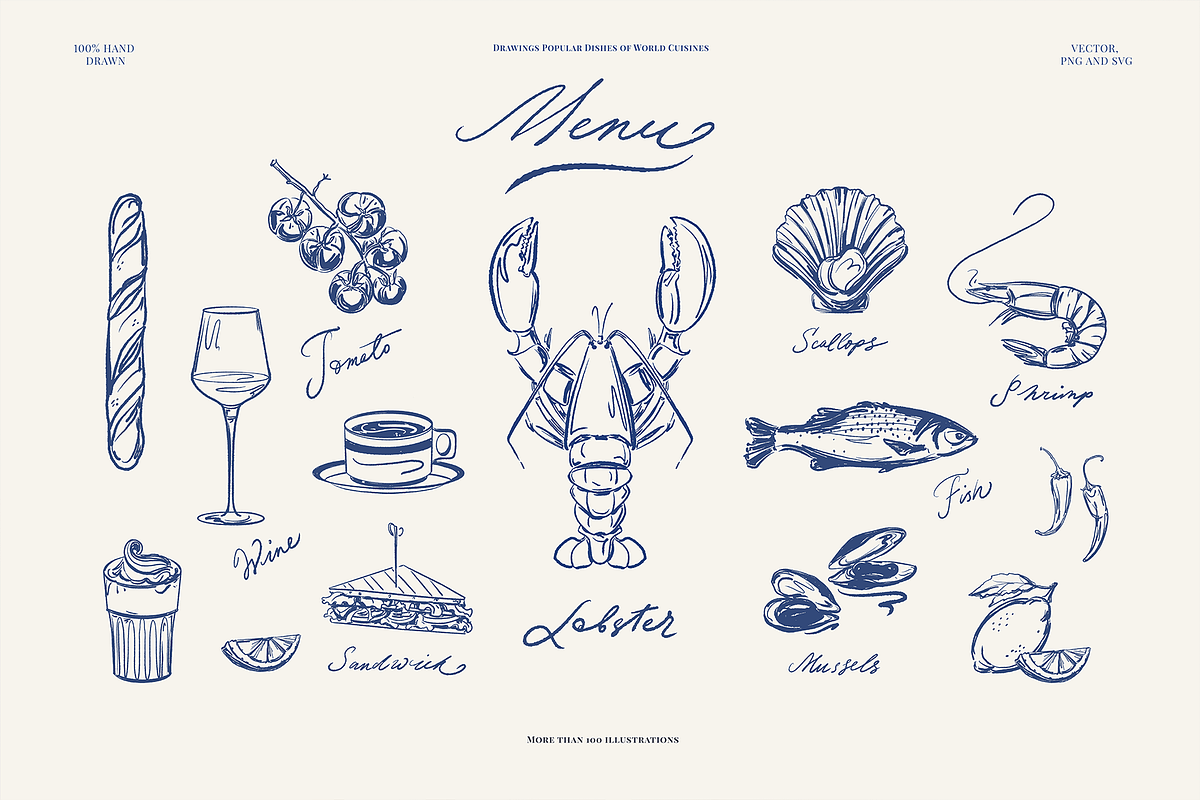 Hand Drawn Food & Menu Illustration, a Food Illustration by Summer Nightingale Art (Photo 1 of 16)