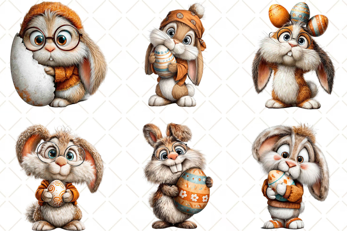 Quirky Bunny With Easter Egg Clipart, an Illustration by Black Bird Studio (Photo 4 of 6)