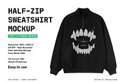 Half Zip Sweatshirt Mockup, a Hoody Mockup by Irhasalfahad (Thumbnail 1 of 6)