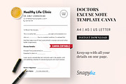 Doctor Excuse Note Canva Template, a Stationery Template by Snapybiz (Thumbnail 1 of 10)
