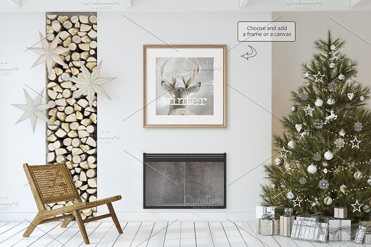 SCANDY CHRISTMAS Frames Mockup, a Poster Template by MyHomeMockups (Photo 4 of 7)