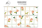 Pear Gingham Stripes Summer pattern, a Pattern Graphic by Milatoo (Thumbnail 4 of 4)