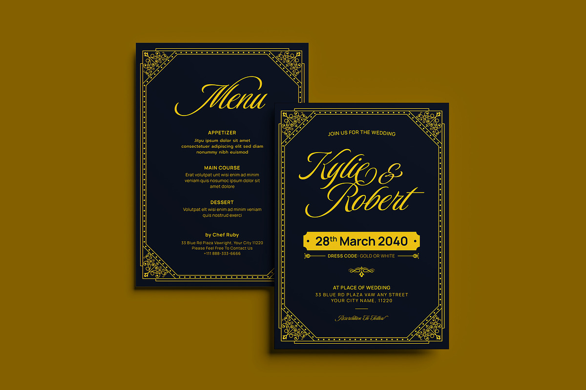 Vintage Wedding Invitation, an Invitation Template by iDoodle Studio (Photo 1 of 4)