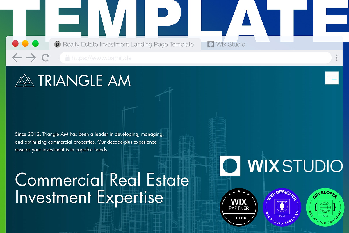 Real Estate Website Template, a Wix Template by Studio Template by parnii
