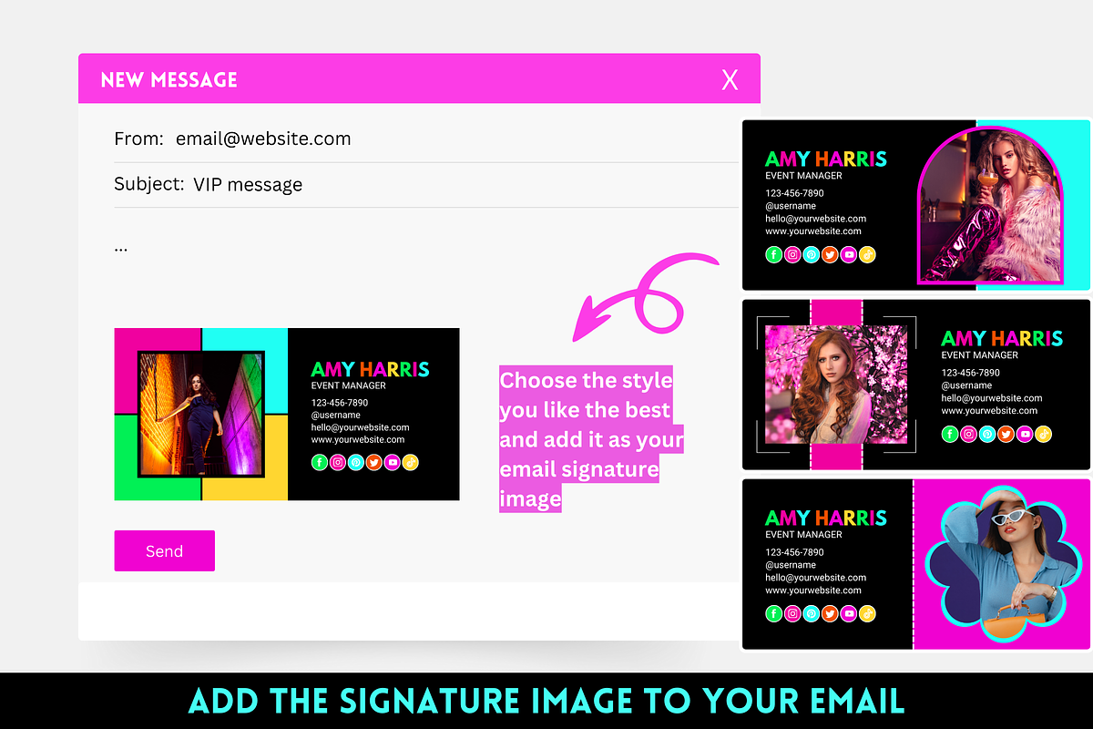 Canva Email Signature Bundle, an Email Template by SunshineStudioBoutique (Photo 4 of 9)