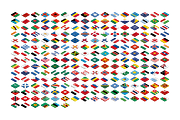 Isometric Country Flags (230 Flags), a Solid Icon by alpercakici (Thumbnail 3 of 4)