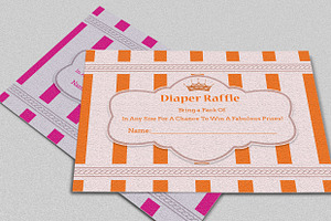 Crown Diaper Raffle Card Template