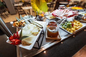 Cheese and fruit buffet display, a Food & Drink Photo by SkyNext