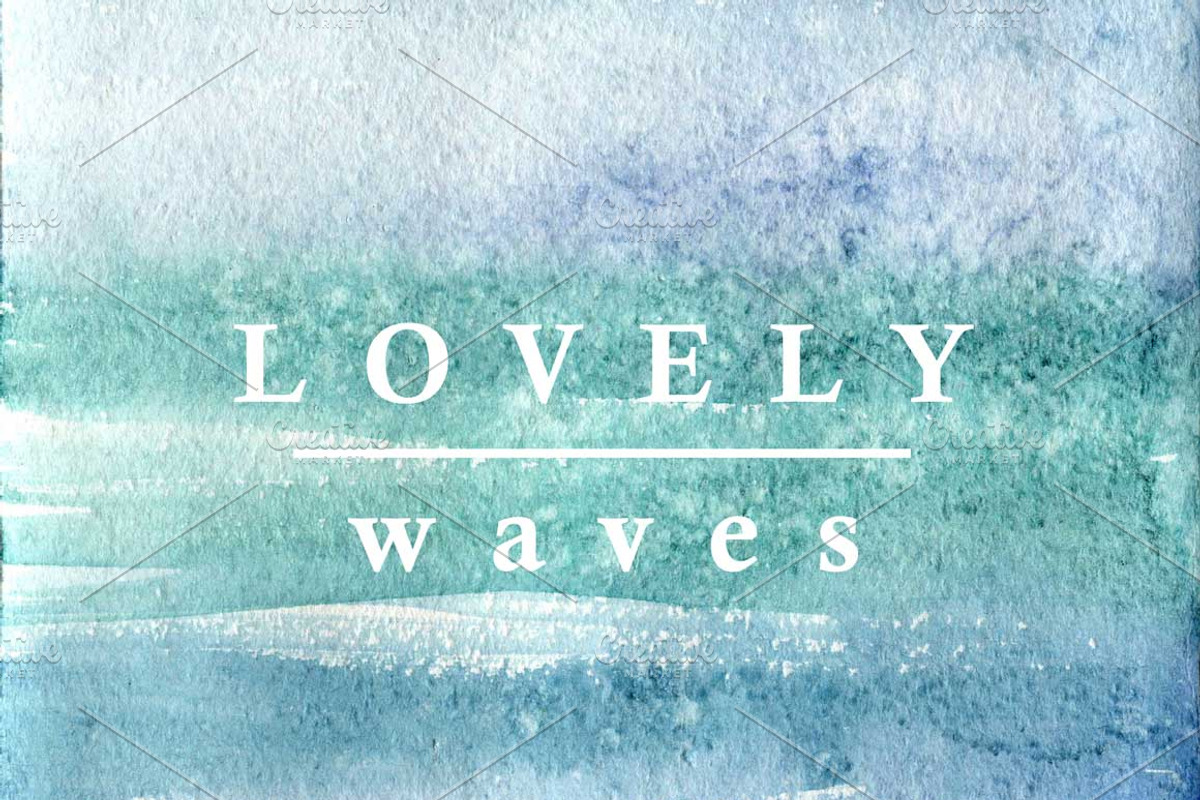 Waves watercolor texture, a Texture Graphic by Inna Vinchenko Designs (Photo 1 of 2)