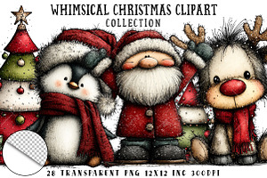 Whimsical Christmas Clipart, an Illustration by OK Design