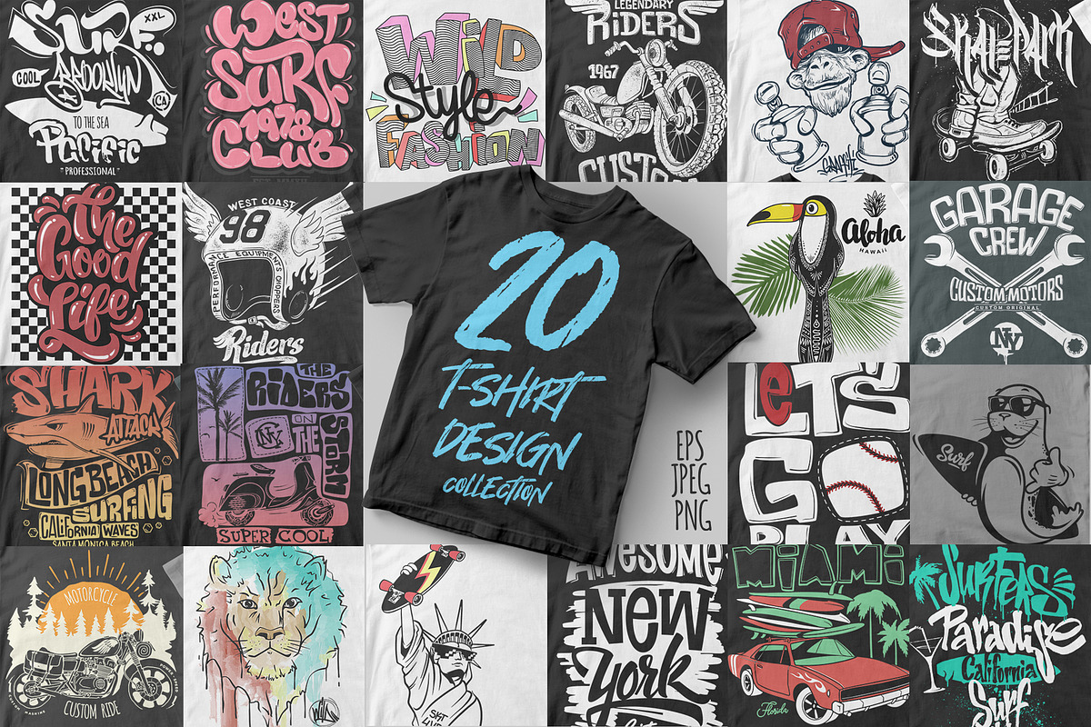 20 T-shirt design collection., an Illustration by Urbanshop (Photo 1 of 5)
