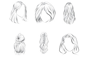 Womens Hair Set 2 Procreate Brush