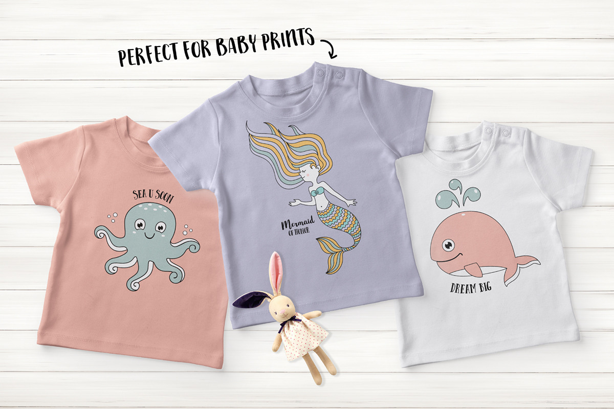Cute Little Mermaids Vector Set, an Object Graphic by Teneresa (Photo 3 of 6)