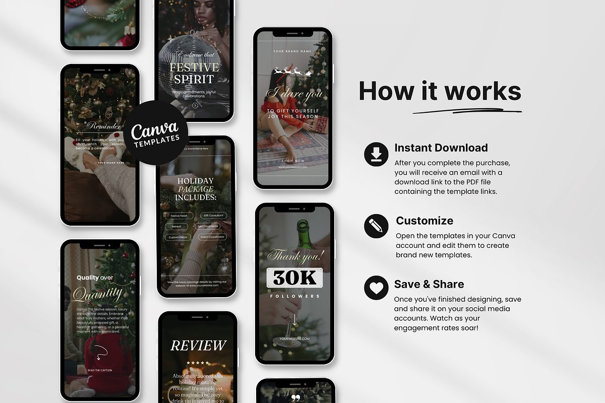 100 Luxury Christmas Reels Templates, a Social Media Template by DigiPax (Photo 7 of 10)