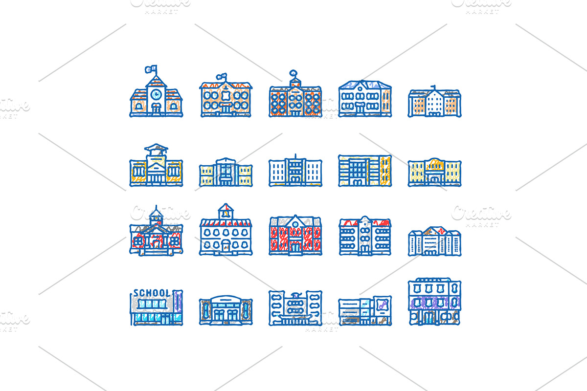building school exterior modern, an Object Illustration by pikepicture