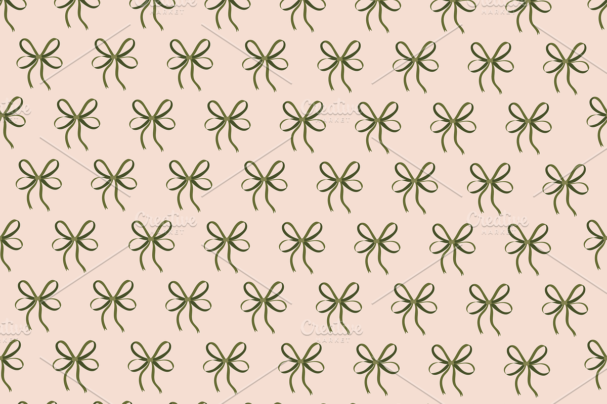 Green Bow Collection Seamless (9), a Pattern Graphic by Amy Lynn Grover (Photo 6 of 9)