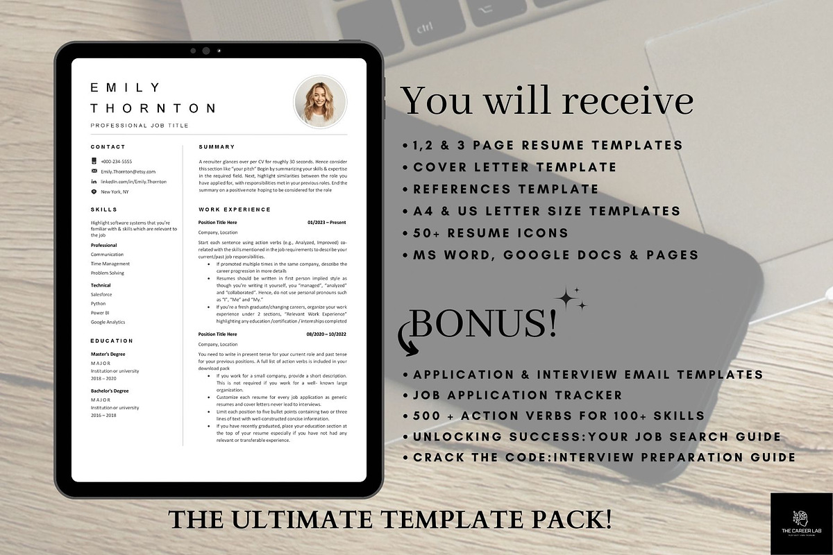Resume/CV Minimalist photo template, a Resume Template by The Career Lab (Photo 8 of 10)