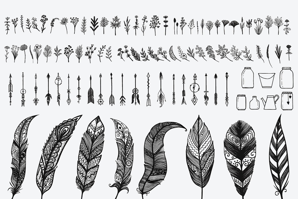 Hand drawn elements bundle, an Object Graphic by Somjai King (Photo 21 of 21)