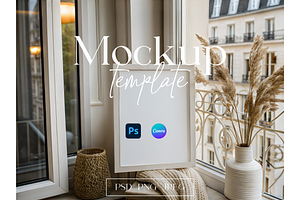 Parisian Balcony Frame Mockup, a Product Mockup by MockupWizard