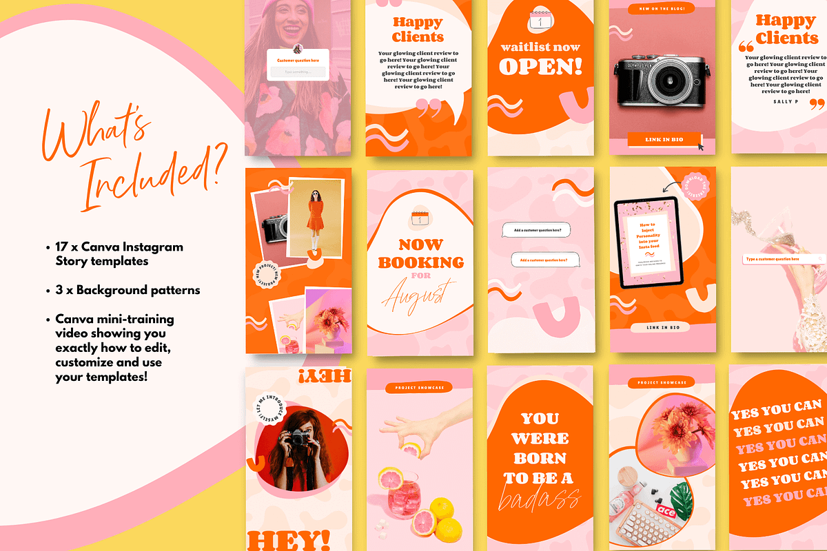 Bold Canva Instagram Story Templates, a Social Media Template by Kurly Creative (Photo 2 of 11)