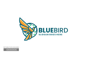 Blue Bird Simple Mascot Logo, a Branding & Logo Template by ivan_artnivora